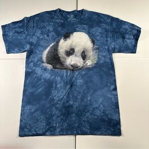 L The mountain by liquid blue blue baby panda tie-dye, short sleeve shirt